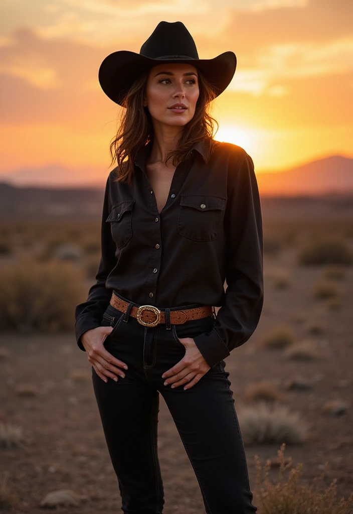 30 Stunning Cowboy Outfits for Women 40+ That Will Turn Heads! - 27. Monochromatic Cowboy Looks