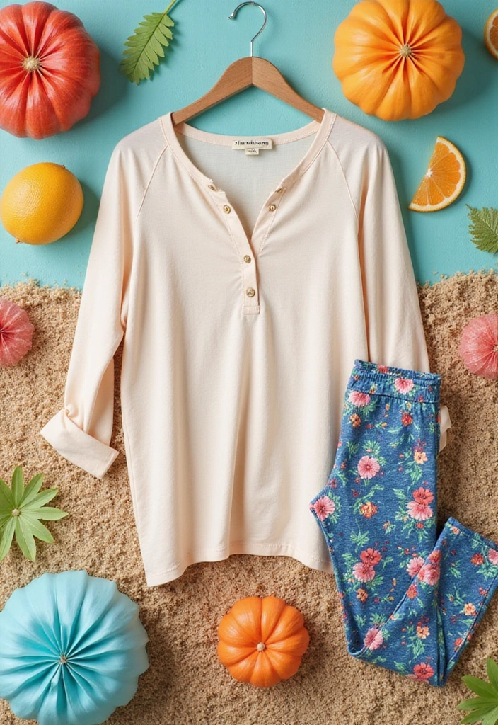 30 Trendy Casual Summer Vacation Outfits for Women That Are Perfect for Wanderlust! - 21. Soft Tunic Top with Leggings