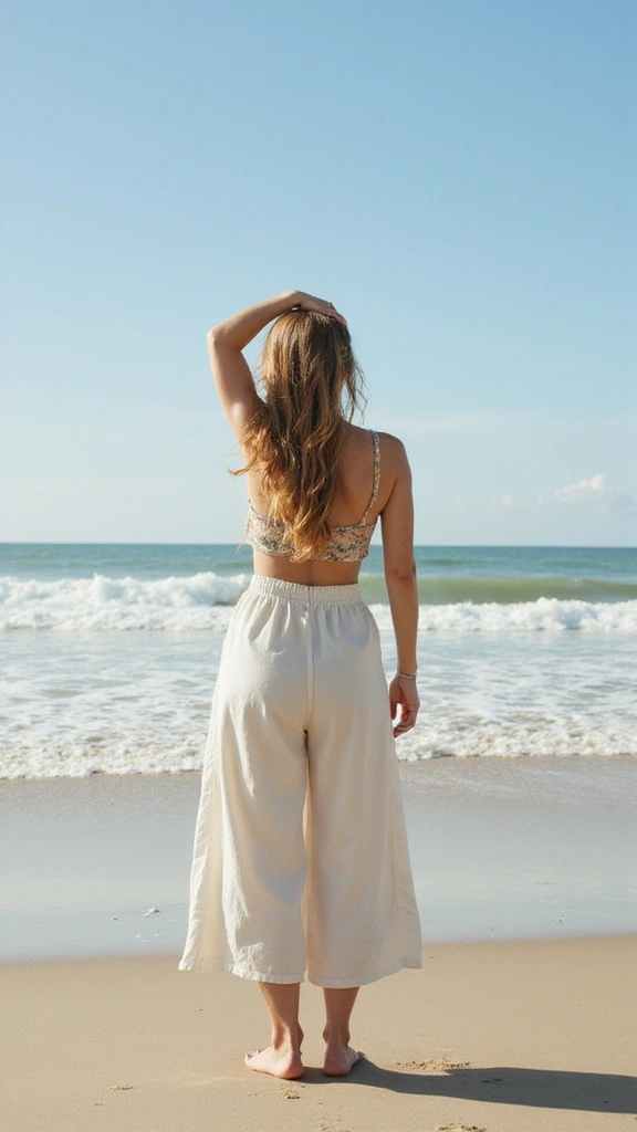 30 Relaxing Beach Outfits for Women That Are Perfect for Lounging in the Sun! - 24. Easygoing Culottes