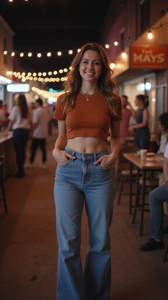 30 Casual Night Out Outfits That Will Make You the Star of the Night! - 29. Flared Jeans and Cropped Top