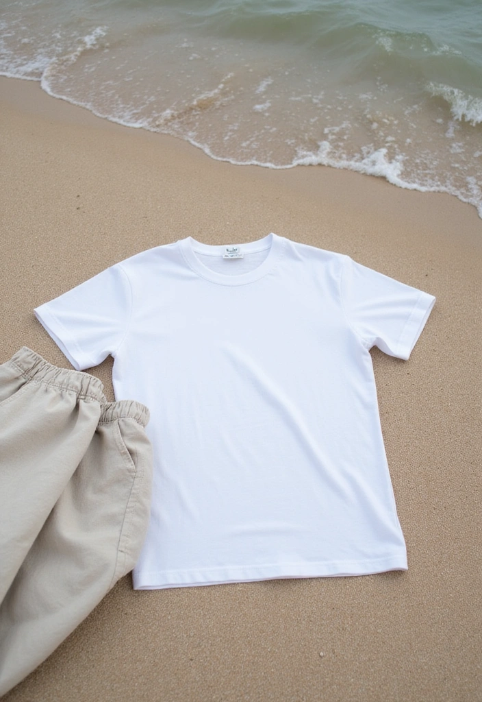 30 Trendy Casual Summer Vacation Outfits for Women That Are Perfect for Wanderlust! - 4. Classic White T-Shirt and Linen Pants