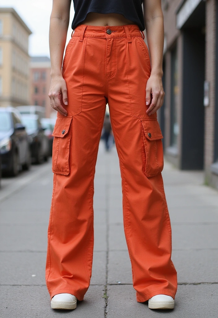22 Sporty Cargo Pants That Combine Comfort and Style Perfectly! - 1. High-Waisted Cargo Pants