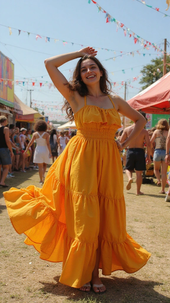 30 Bohemian Long Dresses You'll Want to Wear to Every Festival (Don't Miss #15!) - 28. Playful Ruffles