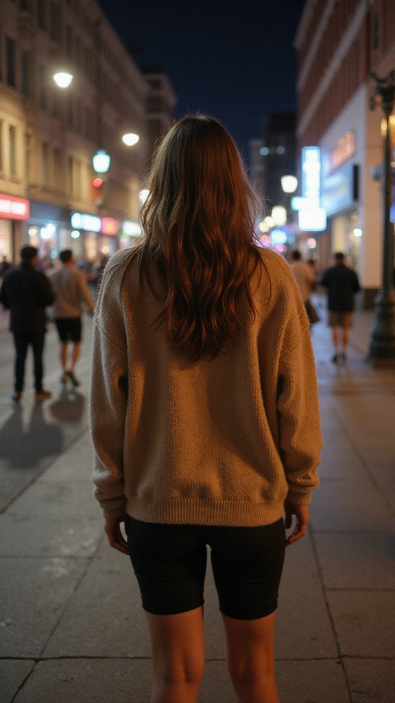 30 Casual Night Out Outfits That Will Make You the Star of the Night! - 18. Oversized Sweater and Bike Shorts