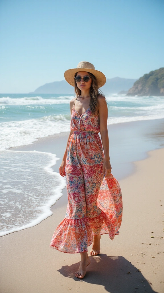 30 Relaxing Beach Outfits for Women That Are Perfect for Lounging in the Sun! - 1. Breezy Maxi Dresses