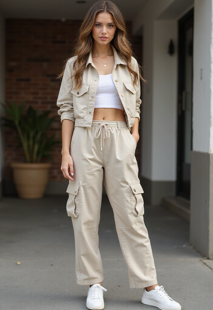 22 Sporty Cargo Pants That Combine Comfort and Style Perfectly! - 21. Cargo Pants with Matching Sets