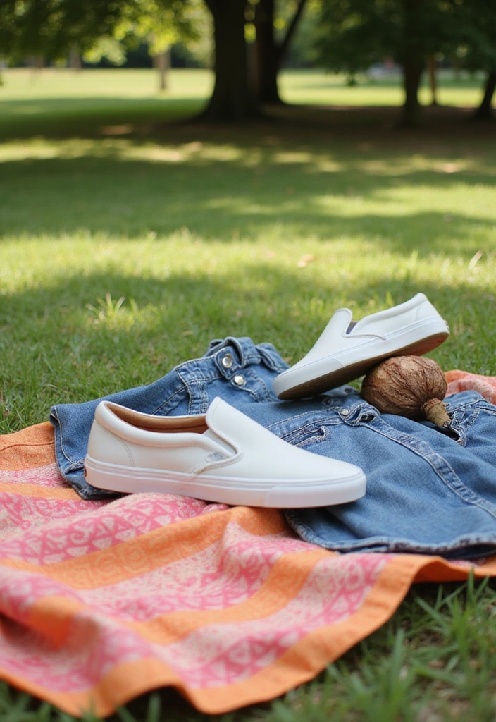 30 Trendy Casual Summer Vacation Outfits for Women That Are Perfect for Wanderlust! - 28. Comfortable Slip-On Shoes with Casual Outfit