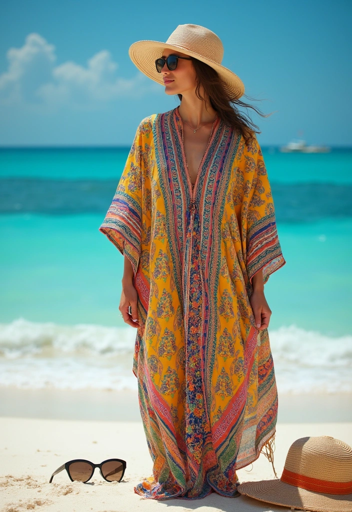 30 Trendy Casual Summer Vacation Outfits for Women That Are Perfect for Wanderlust! - 10. Breezy Kaftan