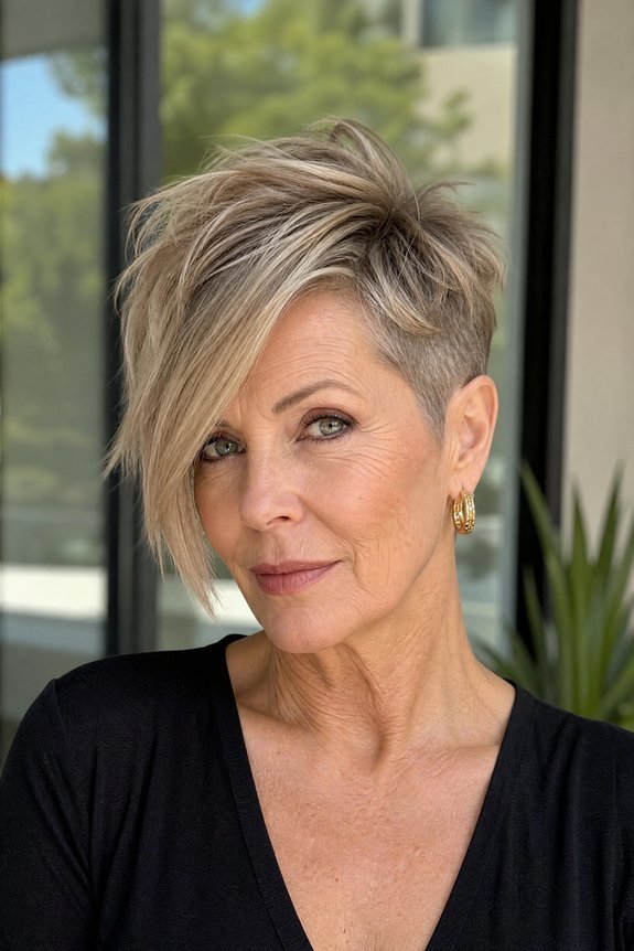 asymmetrical textured pixie haircut