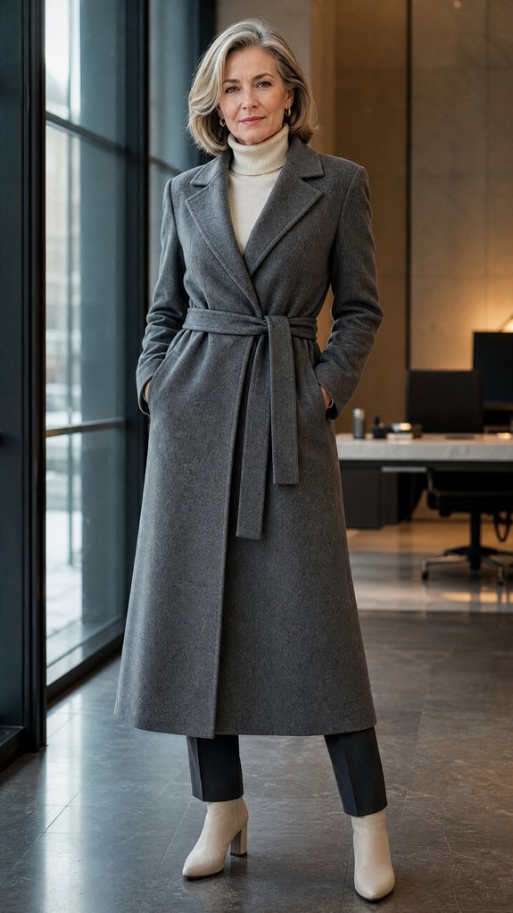 belted longline coat essentials
