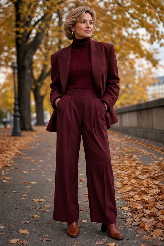 burgundy layered 90s outfit