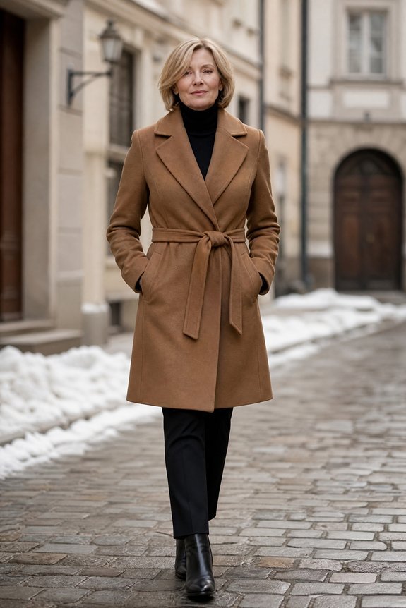cinched tailored wool coat silhouette