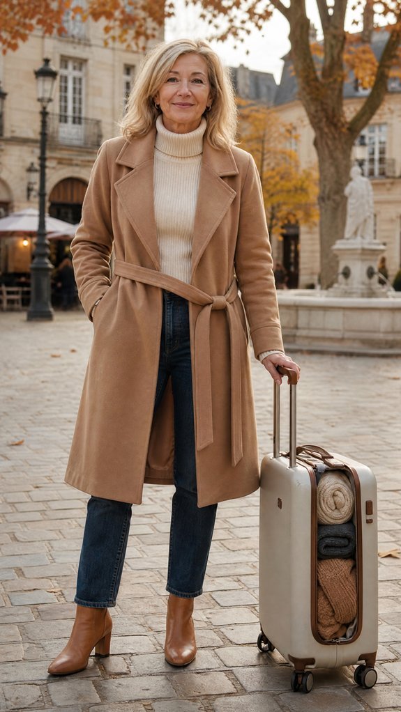 color coordinated layered travel wardrobe