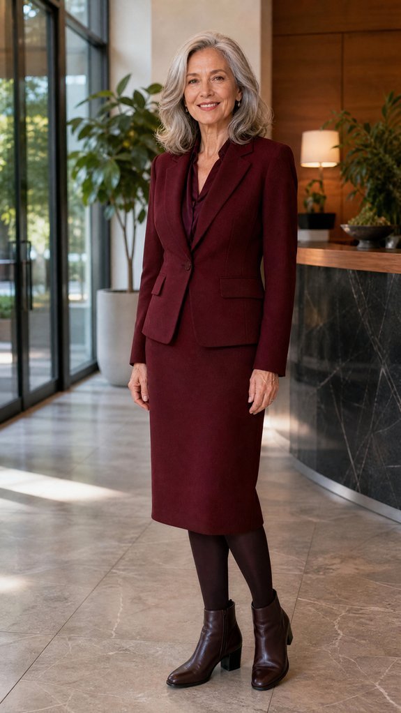 cozy camel blazer sweater dress