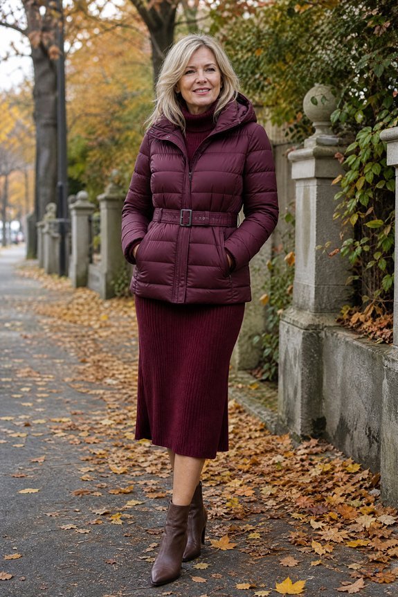 cropped puffer over knit