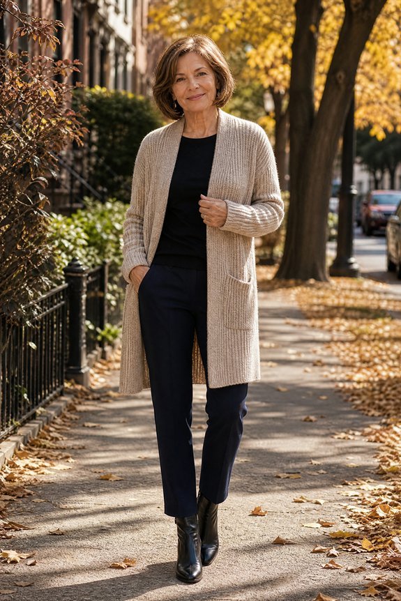 cuffed slims sleek ankleboots cardigan