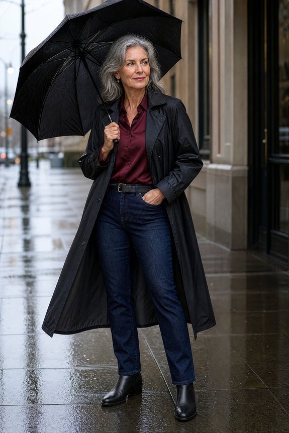 dark denim silk blouse