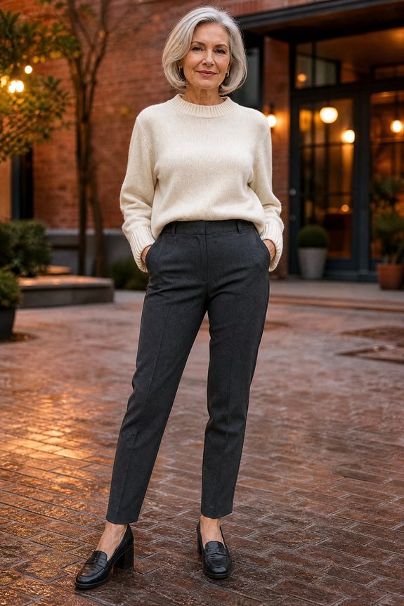 effortless cashmere and tailored balance