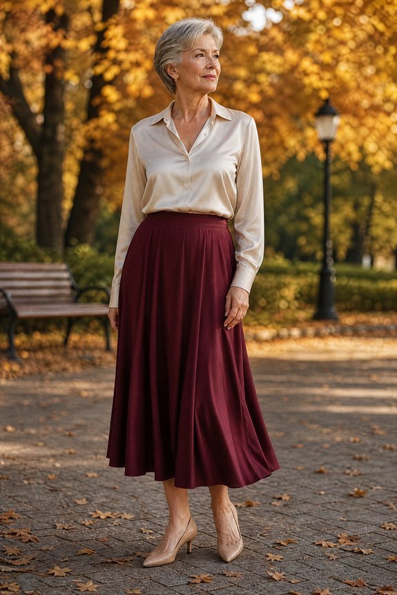 effortless silk and midi elegance