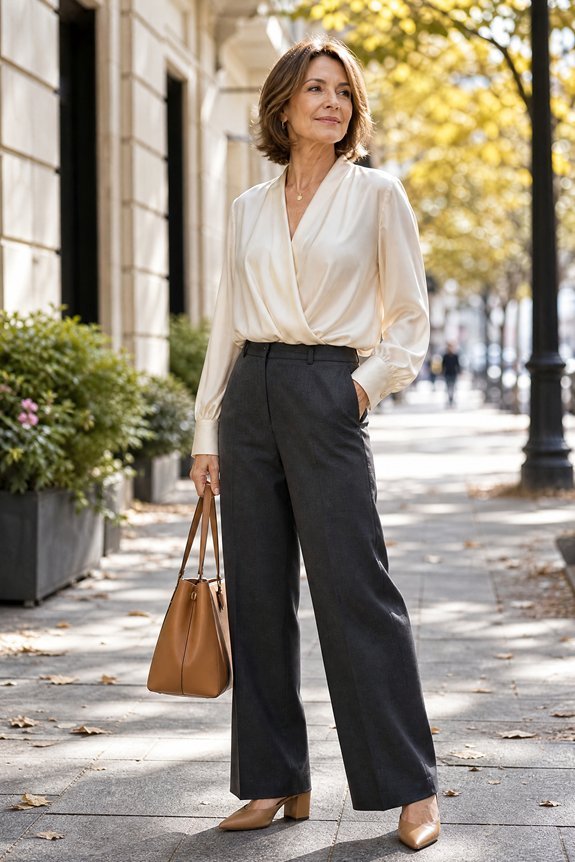 effortless silk blouse outfits