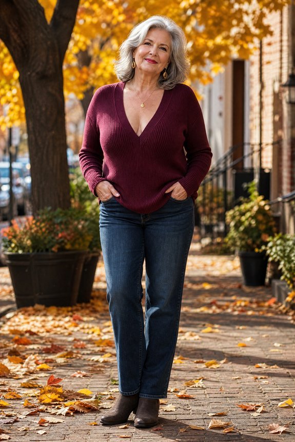 elongating v neck layered styling