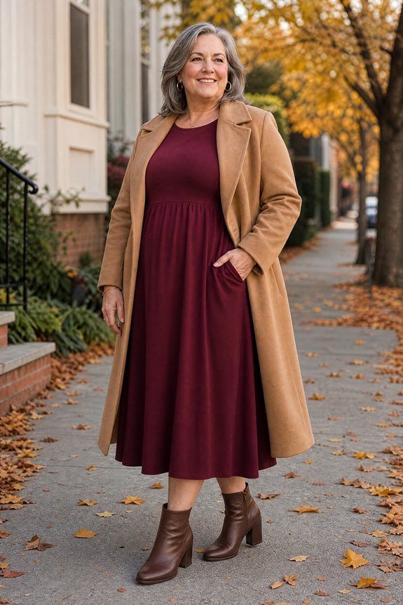empire waist elongating cold weather silhouette