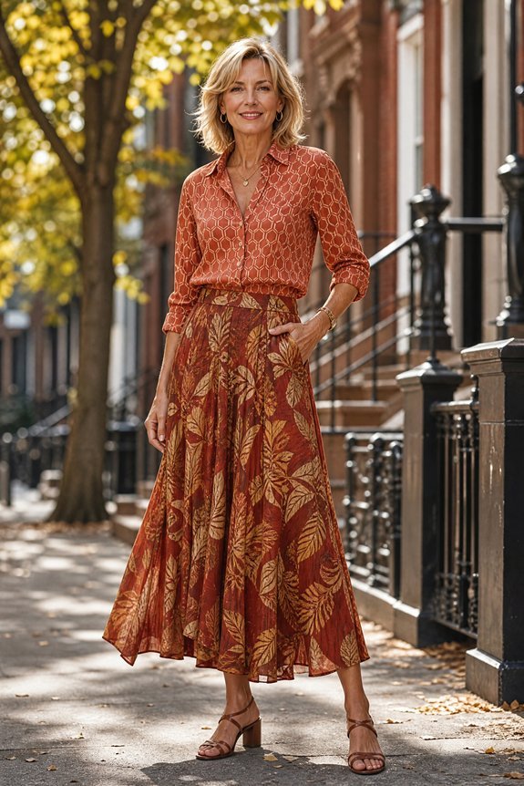 fall toned breathable print mixing