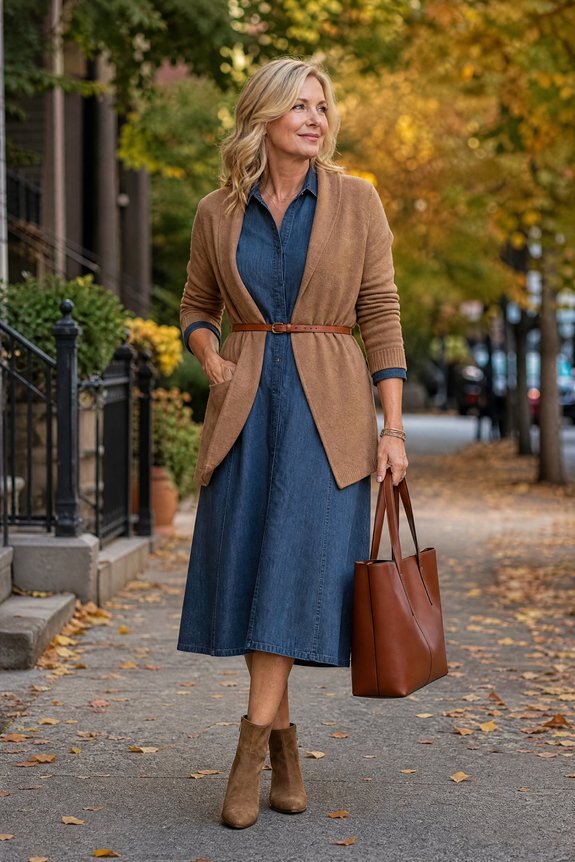 flattering denim dress silhouettes