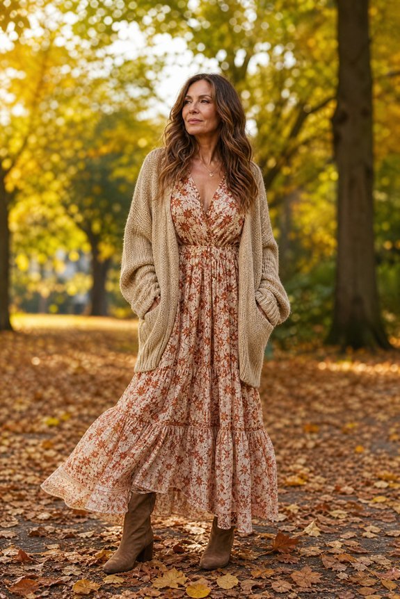 flowy boho dresses boots