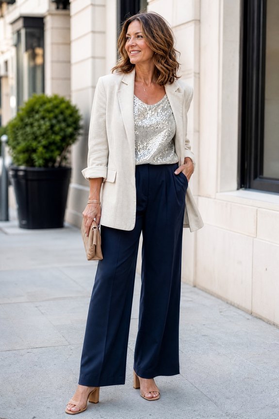 grounded layered sequin styling