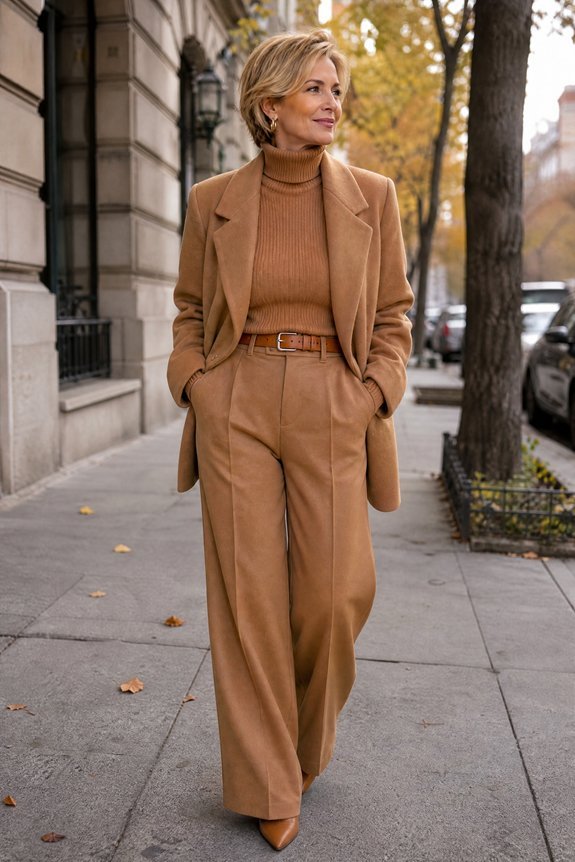 head to toe camel layering