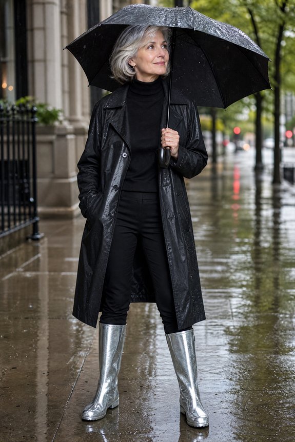 matte black outfit with silver