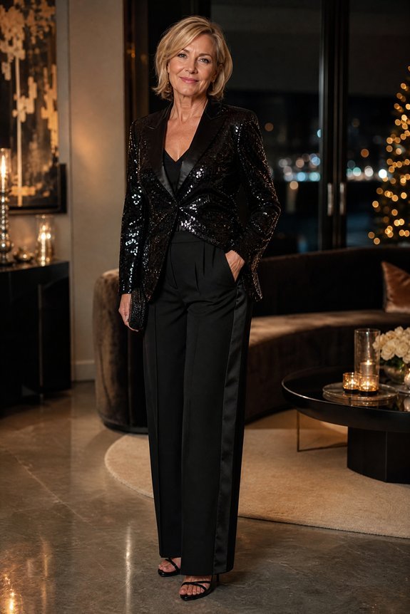 monochrome tailored tuxedo chic