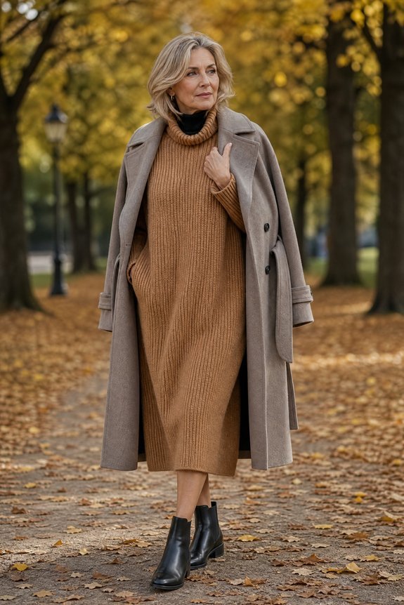 neutral knit dress chelsea boots