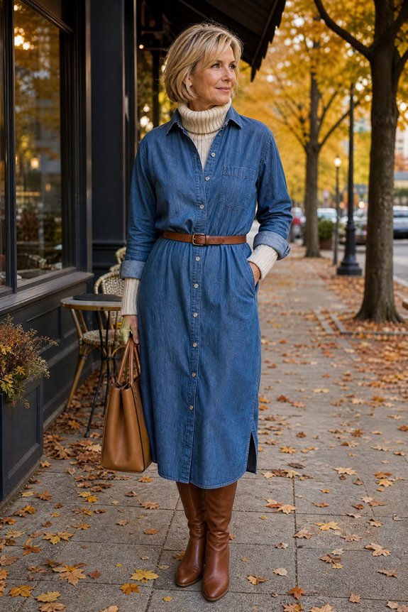 oversized shirtdress belted layered