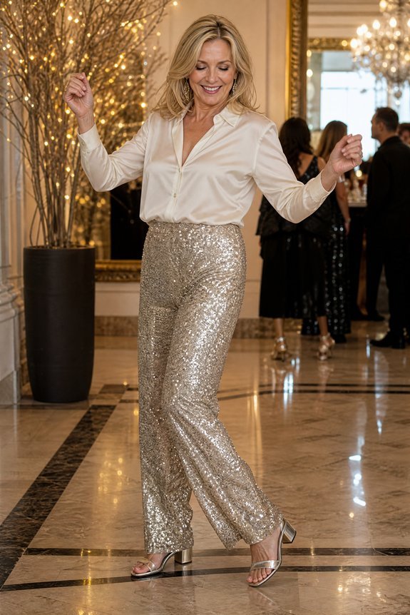 sequined joggers comfortable stretchy sparkle
