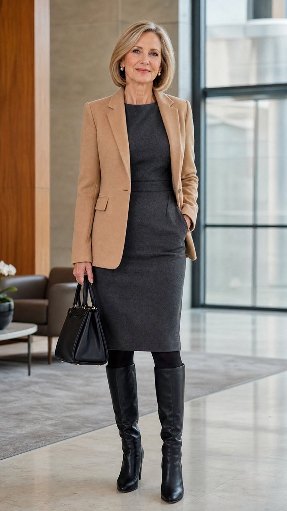 sheath dress with boots