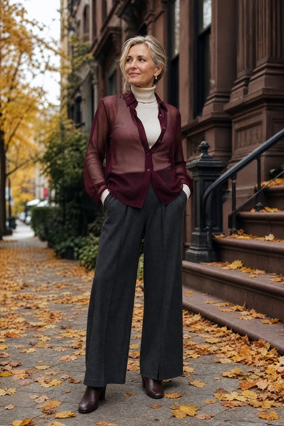 sheer layered 90s polished styling