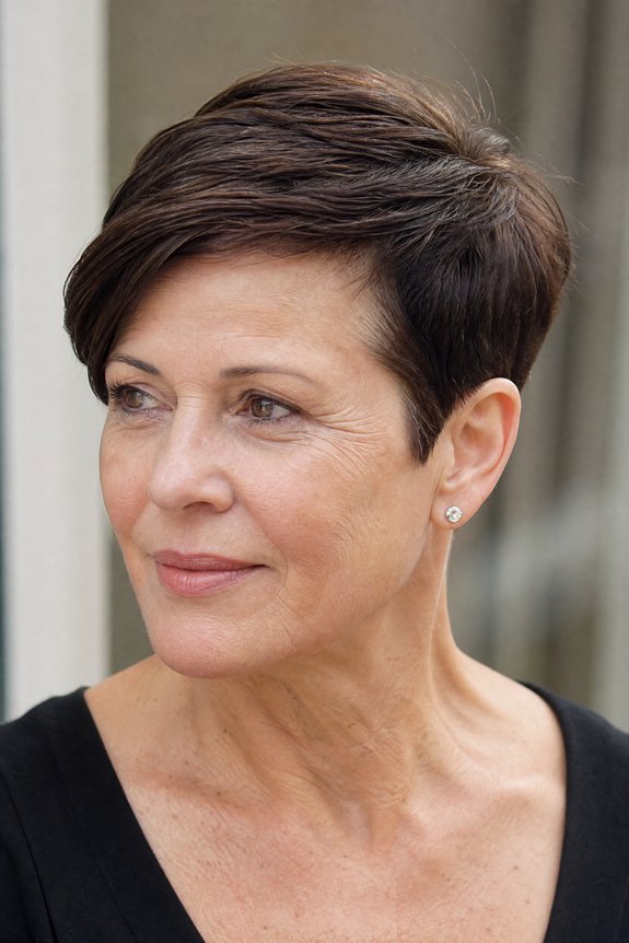 sleek blunt pixie for square