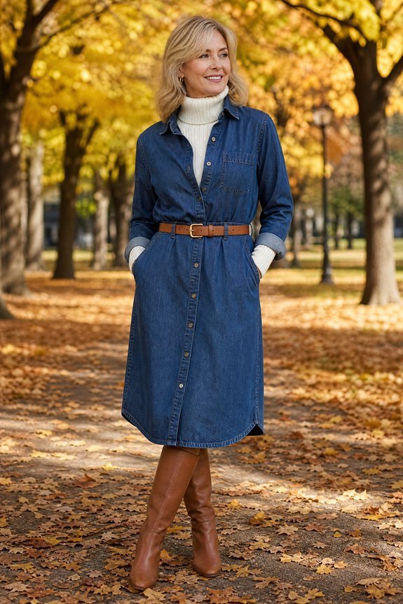 structured denim with suede boots