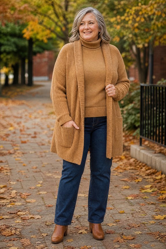 tonal layered sweater setations