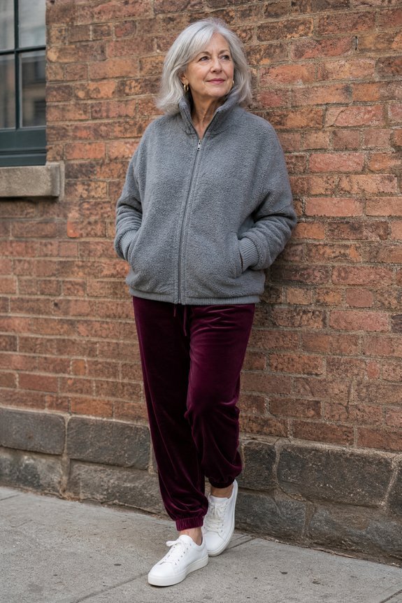 velvet joggers with fleece