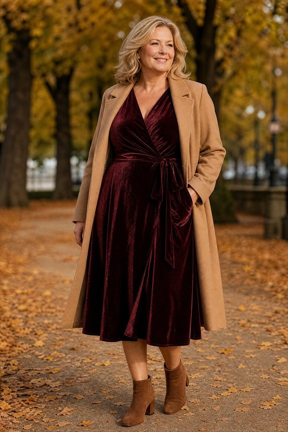 velvet ponte midi wrapdress