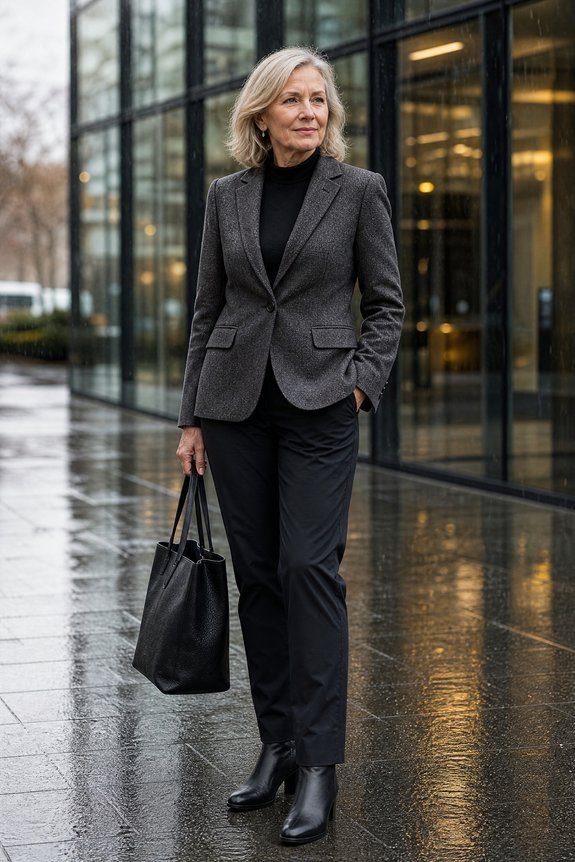 waterproof tailored blazer ensemble
