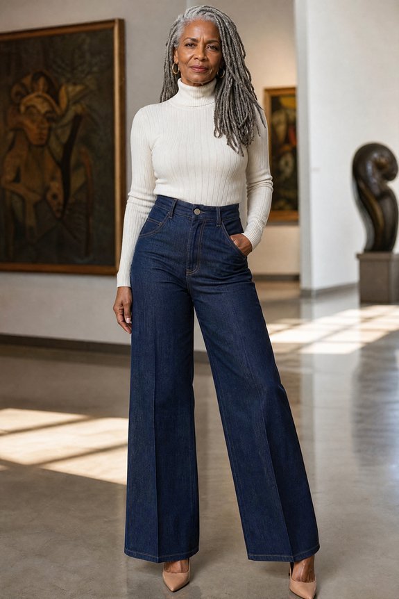 wide leg jeans flatter mature frames