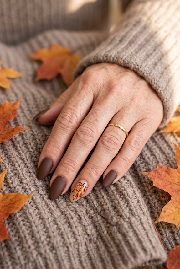 chocolate brown autumn leafs
