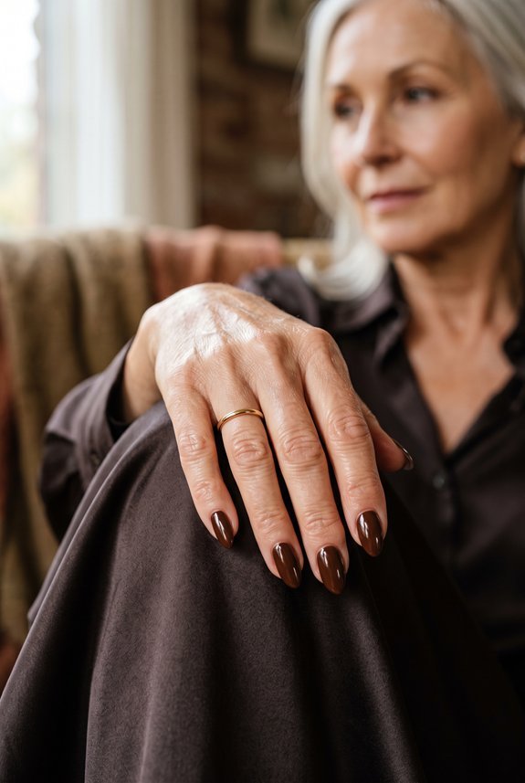 classic glossy chocolate brown nails