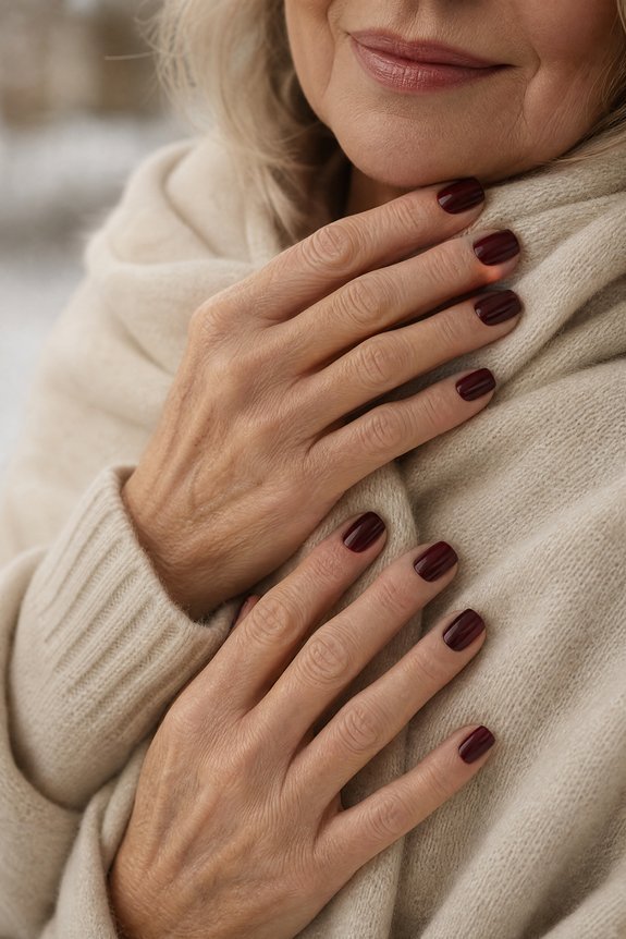 deep velvet burgundy nails