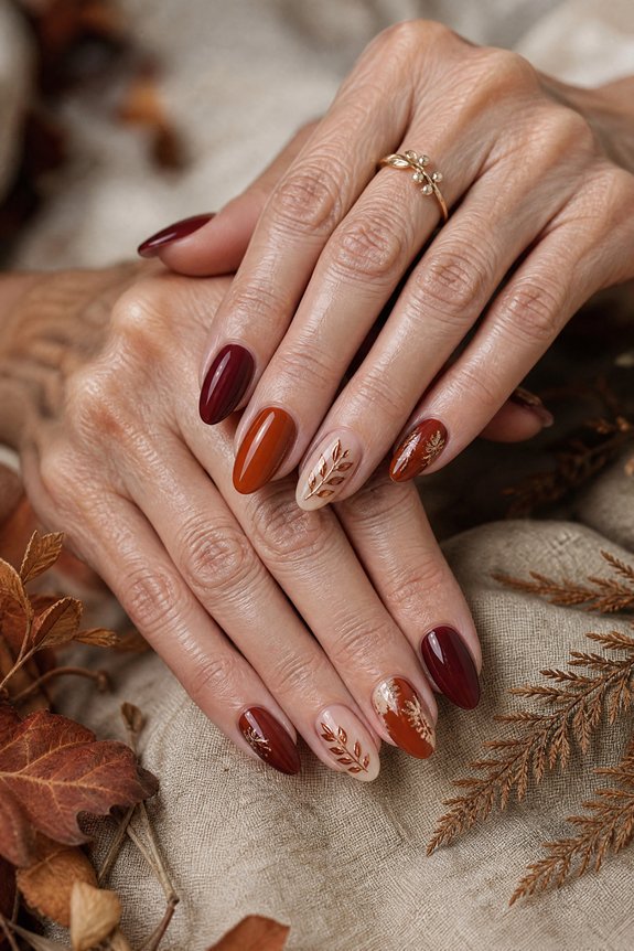 elegant thanksgiving fall nails