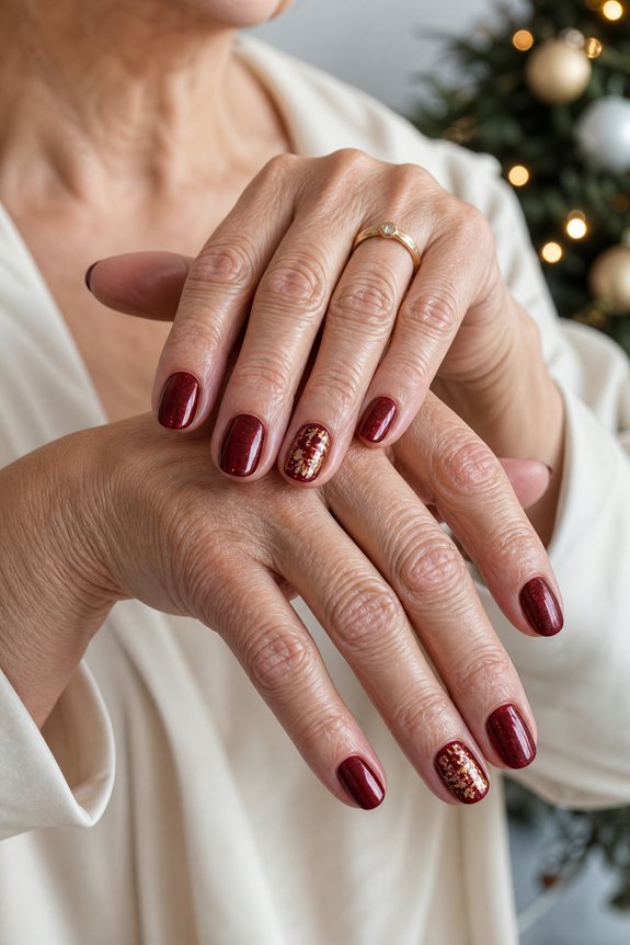 elegant understated christmas nails